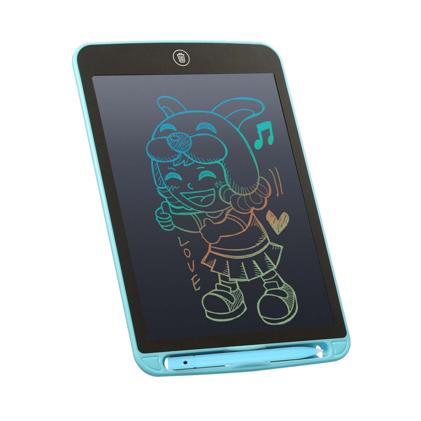 10-Inch LCD Writing Tablet - Reusable Electronic Drawing Board with Stylus Pen: Blue