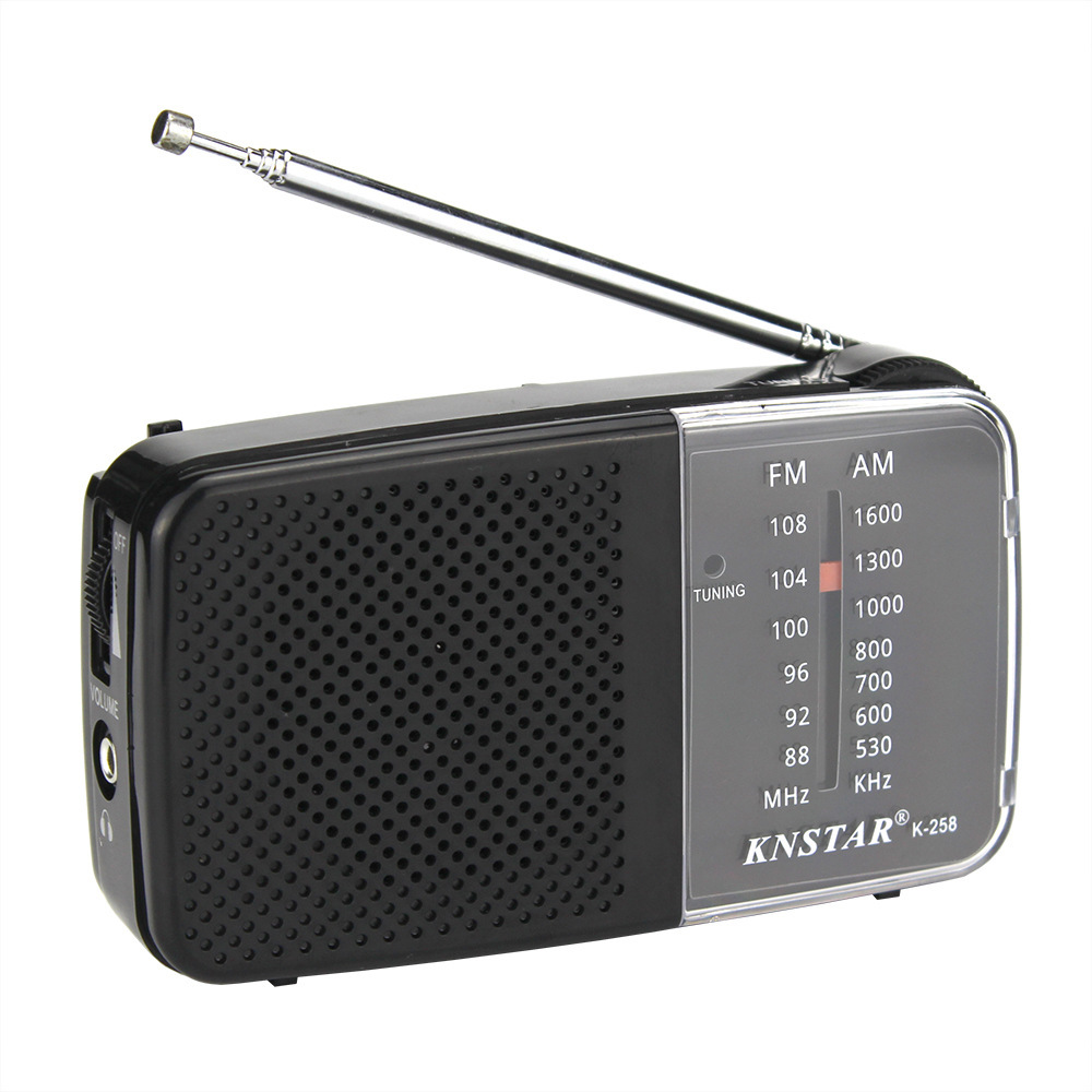 AM FM Radio Receiver Built-in Loud Speaker Portable Battery Radio AA Battery Operated Mini Mono Radios With Antenna For Elderly: black