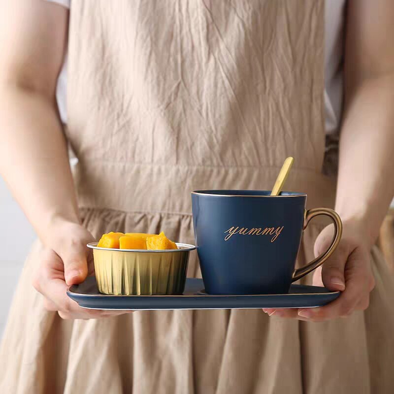 Europäische Luxuriöse Keramik Kaffee Tasse teetasse Büro Tee tasse einstellen Milch Tee Tassen Geburtstag Paare Freunde Mit Löffel Kasten