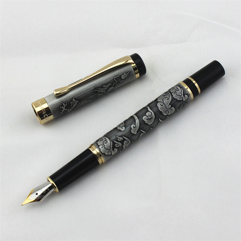 Jinhao-stylo fontaine Dragon 5000 en métal, , 0.5MM, stylo d&#39;encre F pour écrire et fournitures scolaires de bureau