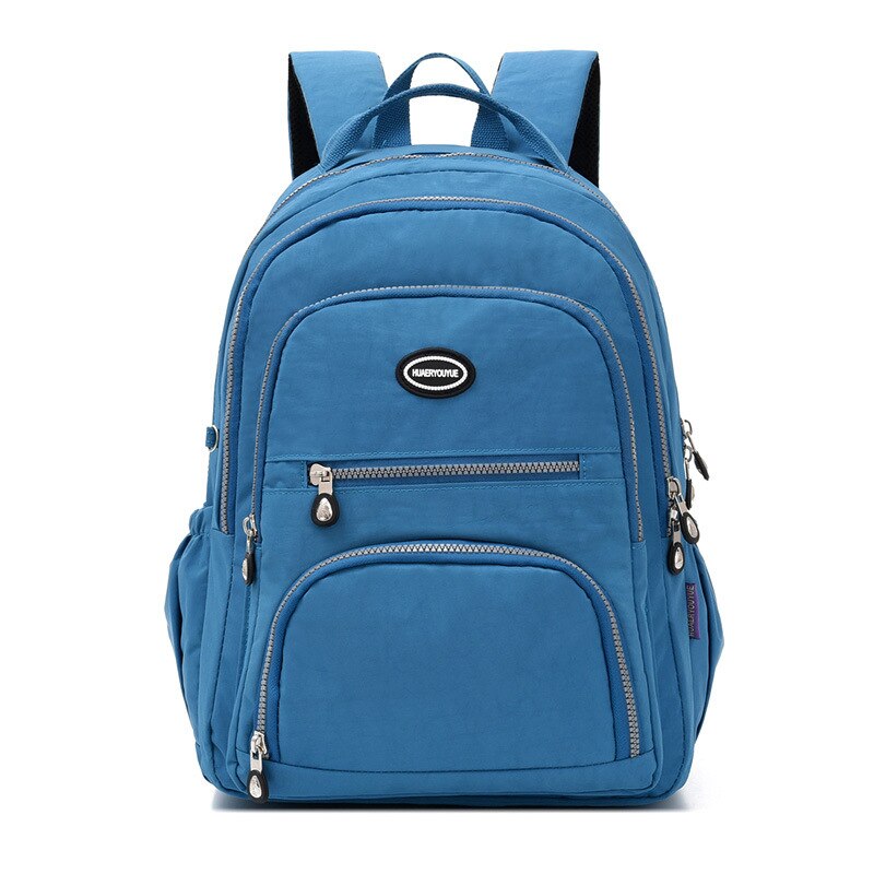 Zaino in Nylon moda donna femminile borsa multi-livello di grande capacità Campus Student School borsa impermeabile Mochila per ragazze Sac: Sea blue