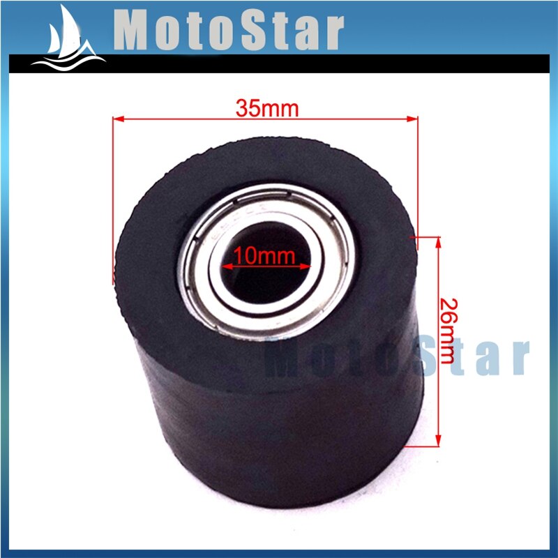 2x Motorcycle Rubber 10mm Zwart Keten Spanrol Roller Gids Voor Chinese Pit Trail Motor Dirt Bike