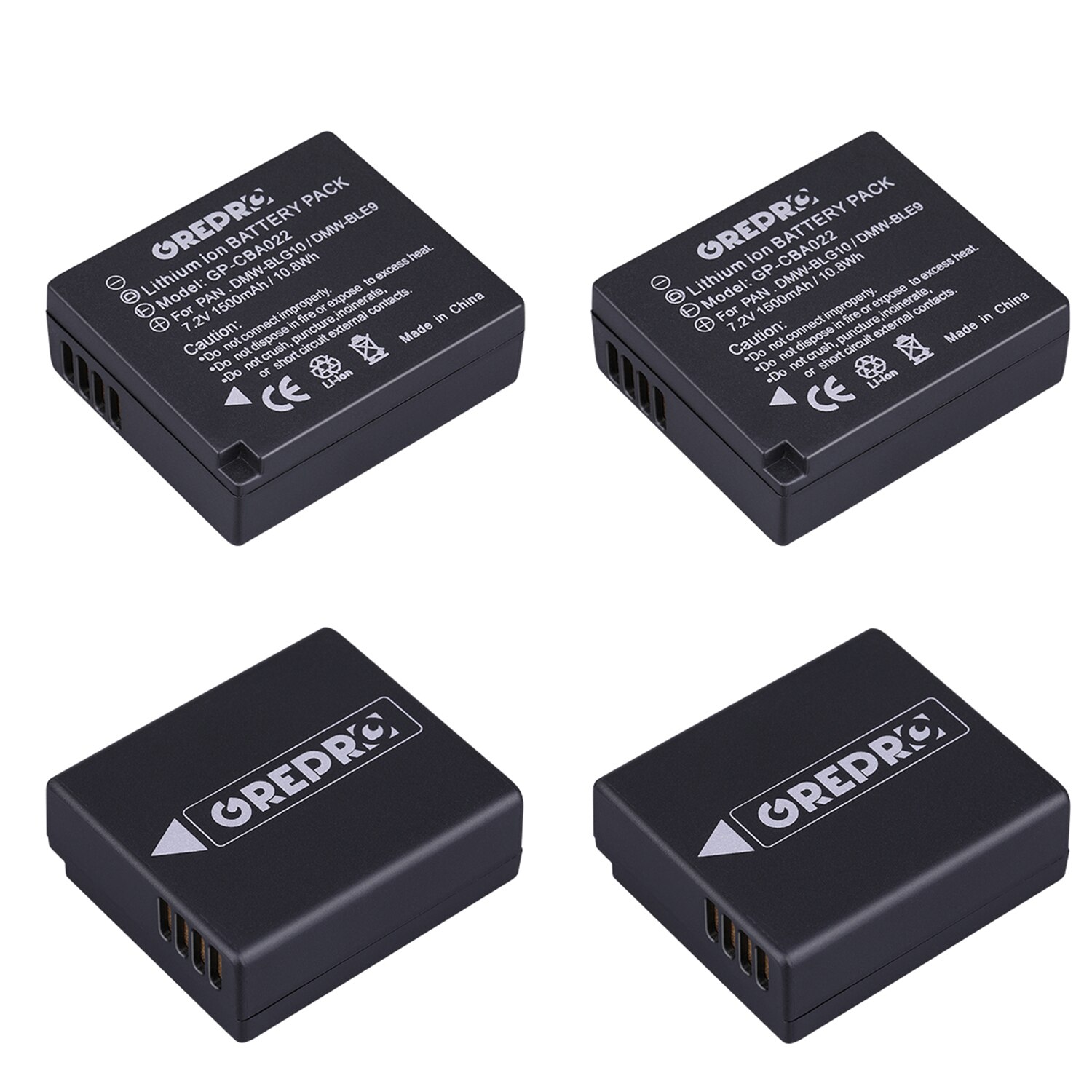 DMW-BLE9 DMW-BLG10 Batterie pour Panasonic Lumix BLG10E BLE9E LX100 DMC-GF6, DMC-GX7 GX80, DMC-TZ80, DMC-TZ100 TZ90: 4x battery