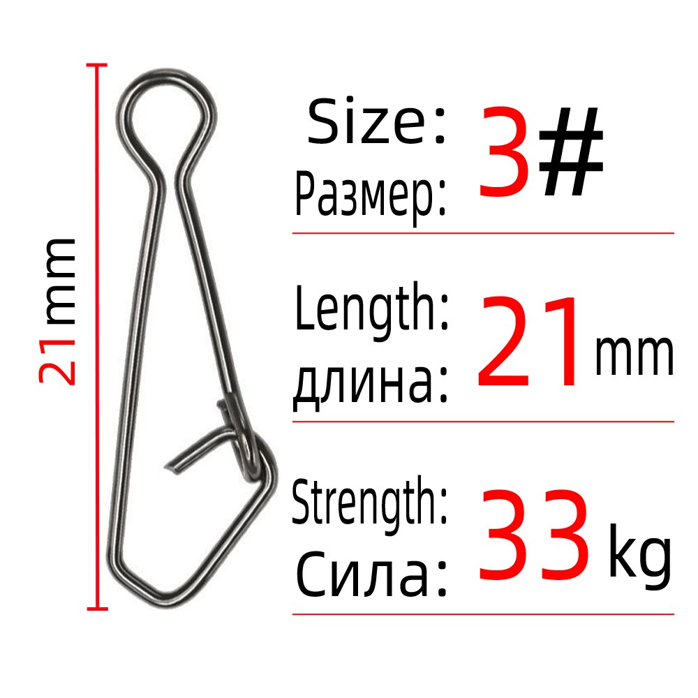 Dndyuju 30-50 Stuks Rvs Vissen Snap Verslaafd Snap Pin Fastlock Clip Rolling Swivel Accessoires Barrel Swivel Lokken haak: 50pcs / 1025 Size 3