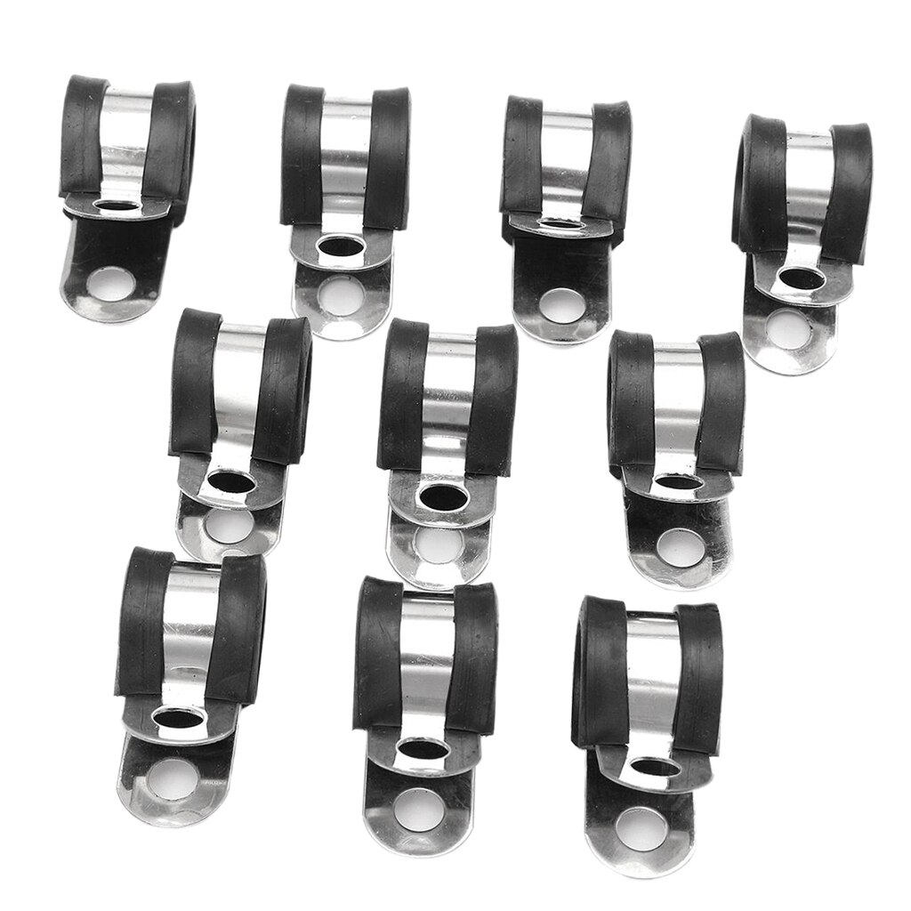 10Pcs 13mm 1/2" P Tube Clips Pipe Line Clamp P Type Marine Grade 13x36mm