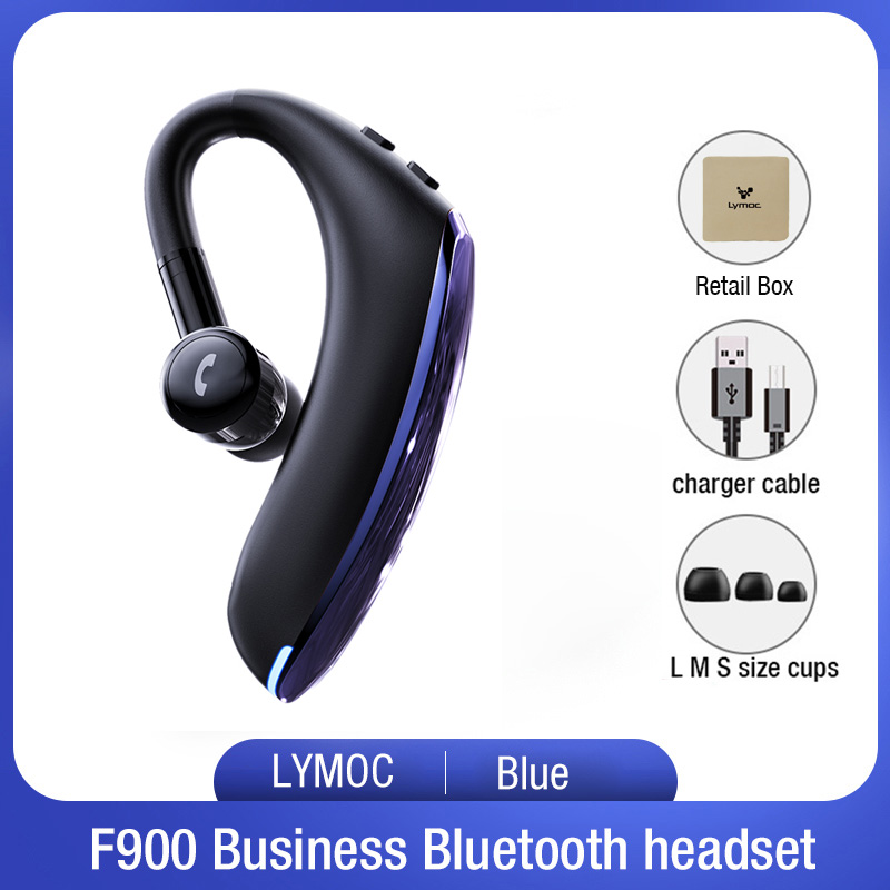 LYMOC Graphene 5.0 Bluetooth Earphones Wireless Headsets Nosice Cancelling HD MIC Handsfree Business Driver for iPhone Xiaomi: Blue Package box