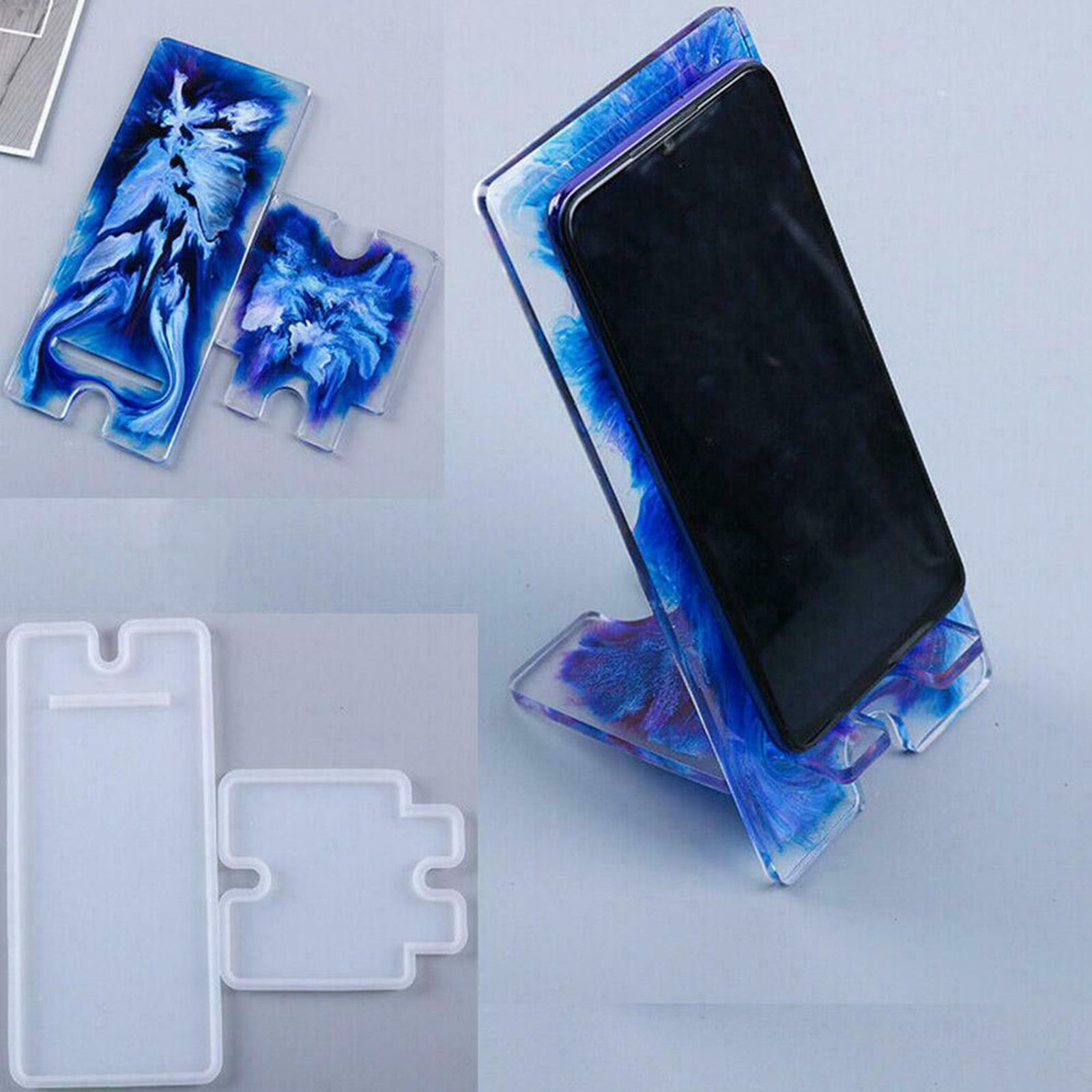 Siliconen Mobiele Telefoon Standhouder Casting Mold Resin Epoxy Mould Diy Craft Tool Pr