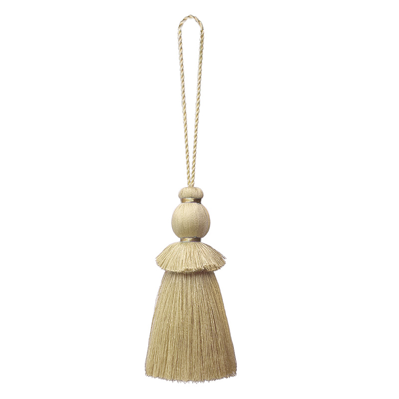 Borlas de cortina, borlas suaves y elegantes hechas a mano con lazo para cordón, accesorios DIY para almohadas de perilla de puerta de cortina.: Beige