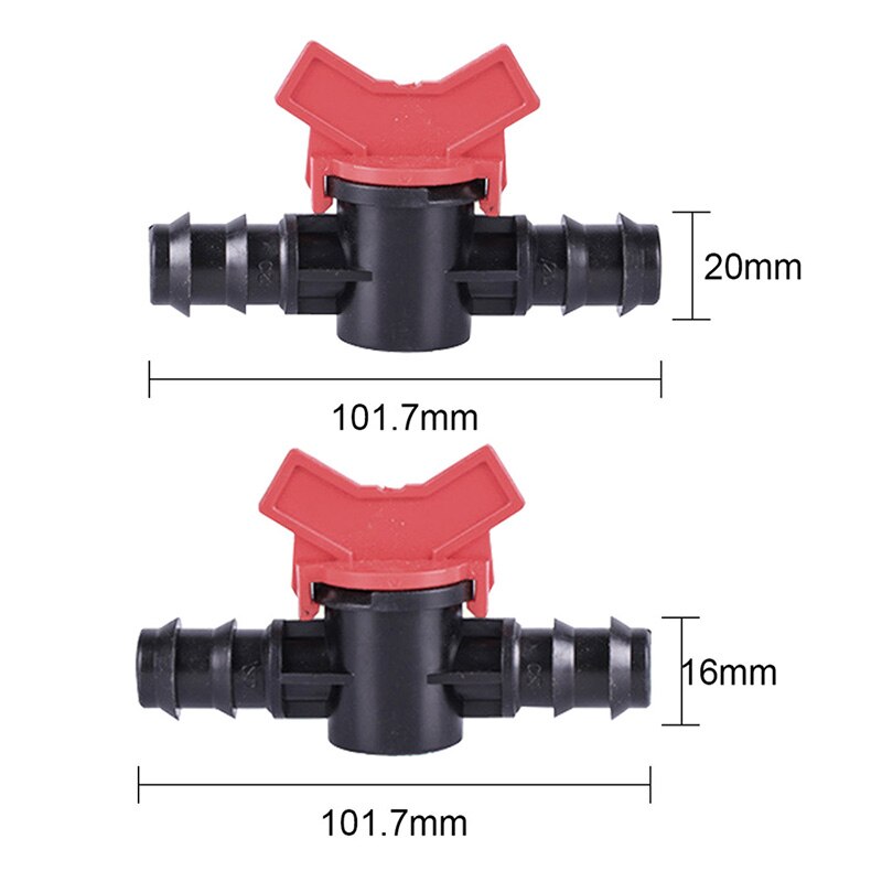 16mm 20mm pe rörkopplingar mini kulventil bevattning droppslang mutter lås kopplingar hi tub pipe vatten brytare