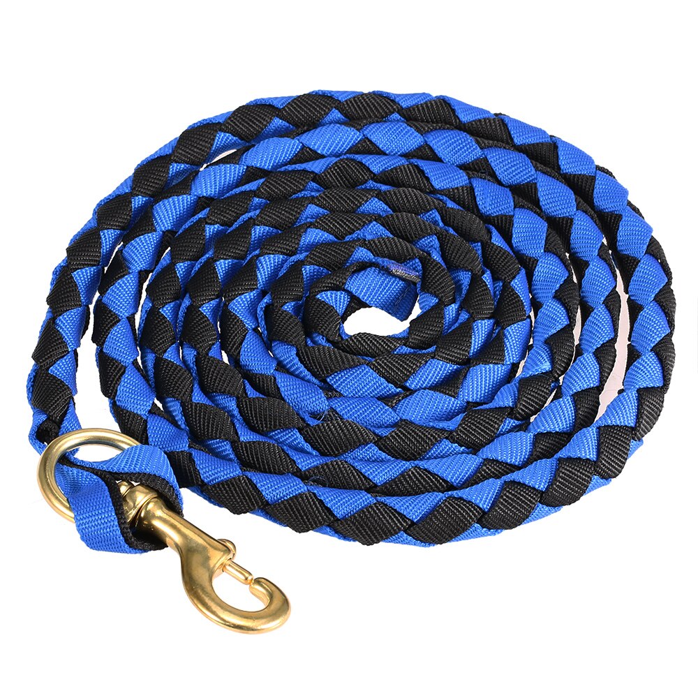 Gevlochten Paard Touw Paard Toonaangevende Touw Gevlochten Paard Halter Met Messing Snap 2.0M / 2.5M / 3.0M: Blue  black  3.0