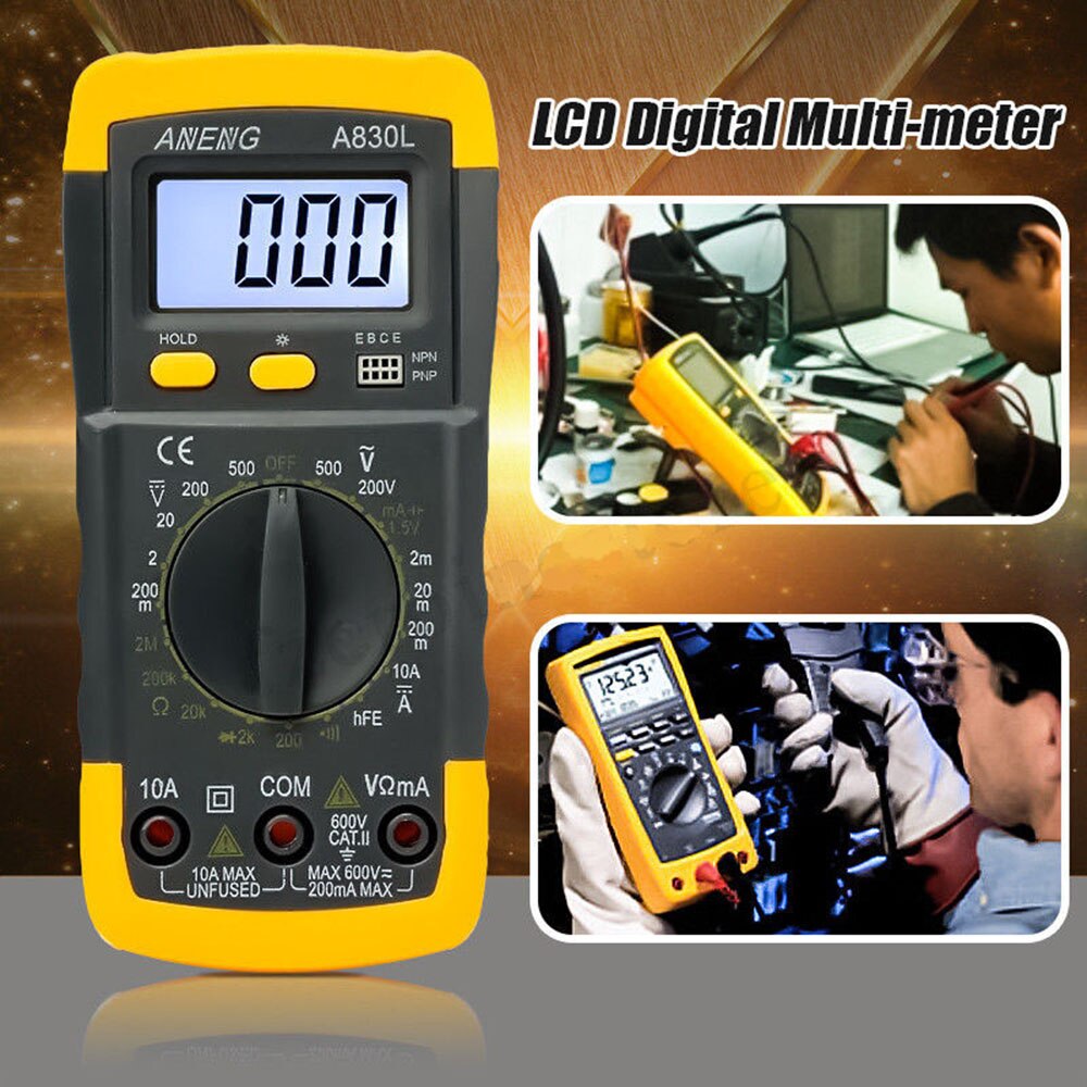GGATC Digital LCD Multimeter Voltmeter Amperemeter Ohmmeter Multimeter Volt AC DC Tester Meter