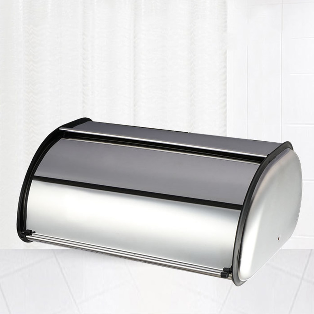 Home Hotel Kitchen Large Stainless Steel Bread Storage Container Holder Box Bin Bread Bin Case Breadbox Storage