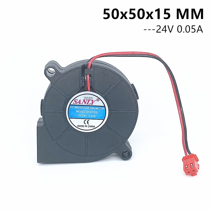 Alkuperäinen sanly  sf5015sl dc24v 0.05a 5cm 5015 50 x 50 x 15mm teollisuuspuhallin ilmankostuttimen jäähdytystuulettimelle 2 pin