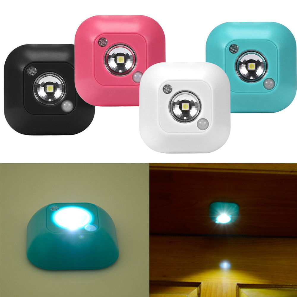 Mini Draadloze Led Sensor Nachtlampje Lamp Pir Infrarood Motion Activated Sensor Licht Voor Wandlamp Kabinet Trappen Licht Cd