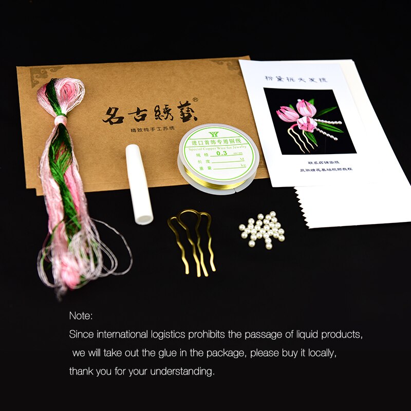 Perzik haarspeld DIY kit hand-gewikkeld traditionele ambachten voor beginners haaraccessoires Volledige materialen
