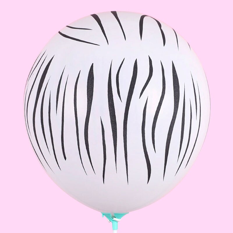 10 stk/sæt børnefest dekoration ballon dyr tegneserie latex balloner tiger skin leopard print mønster ballon børn legetøj: Zebra / 12 tommer 10 stk