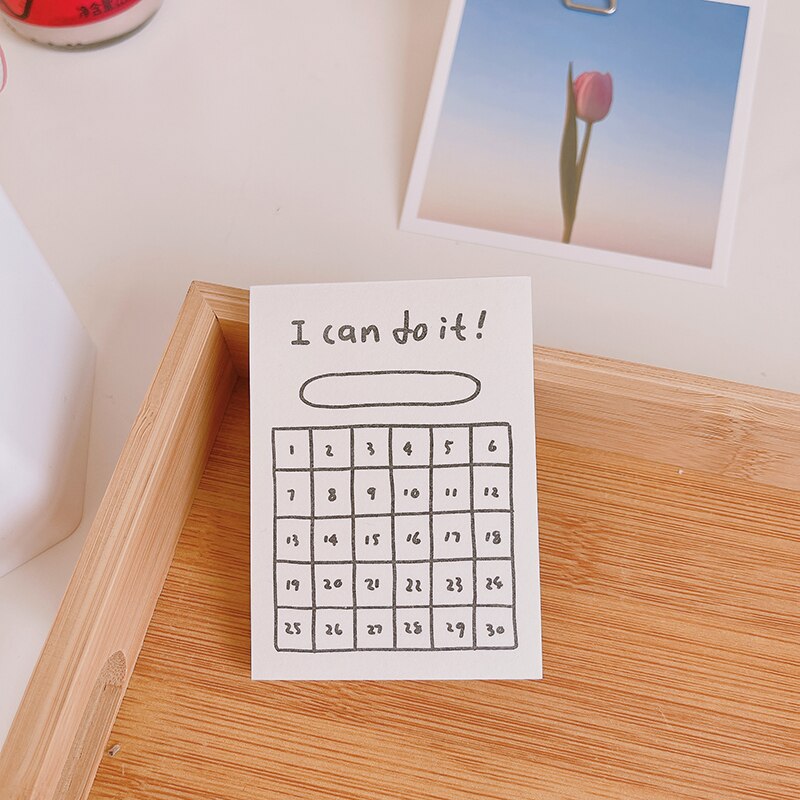 Black White Note Paper Simple Style Plaid Message Memo Pad Kawaii Stationery Notepad Office Leave Message Office Supplies: I Can Do It