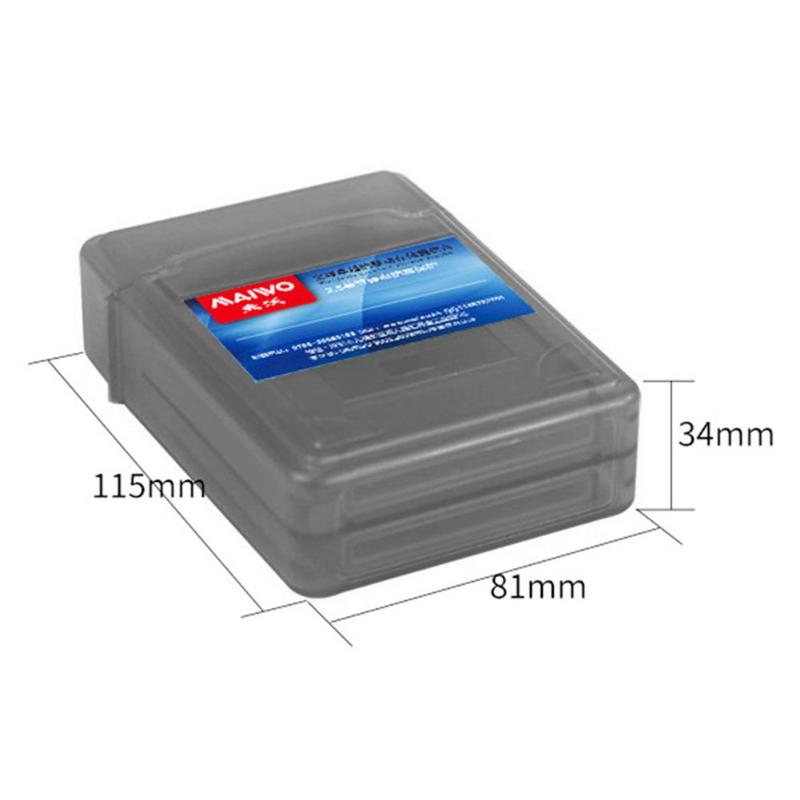 MAIWO Plastic 2.5 inch Hard Disk Storage Box HDD SDD Hard Drive Disk Storage Cover Enclosure Case Support Dual 2.5'' Hard Drives
