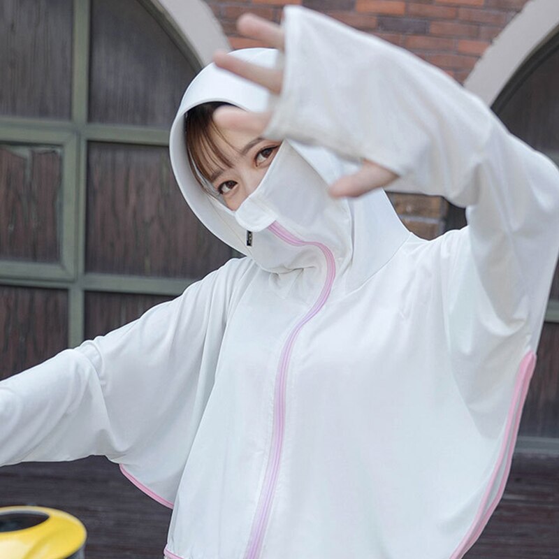 Sudadera con capucha antisol para hombre y mujer, ropa fina con capucha y cremallera, protección solar para deportes, correr y ciclismo, LDF668