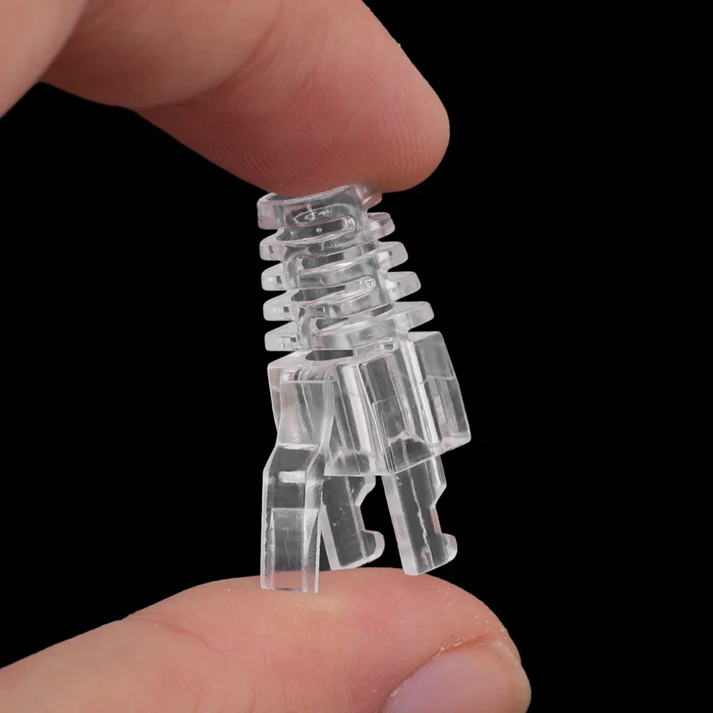 1-100Pcs Transparent RJ45 Ethernet Cable Connector Cover Strain Relief Boots Cover for Standard CAT6 CAT5 LAN Cord Boot Sleeve