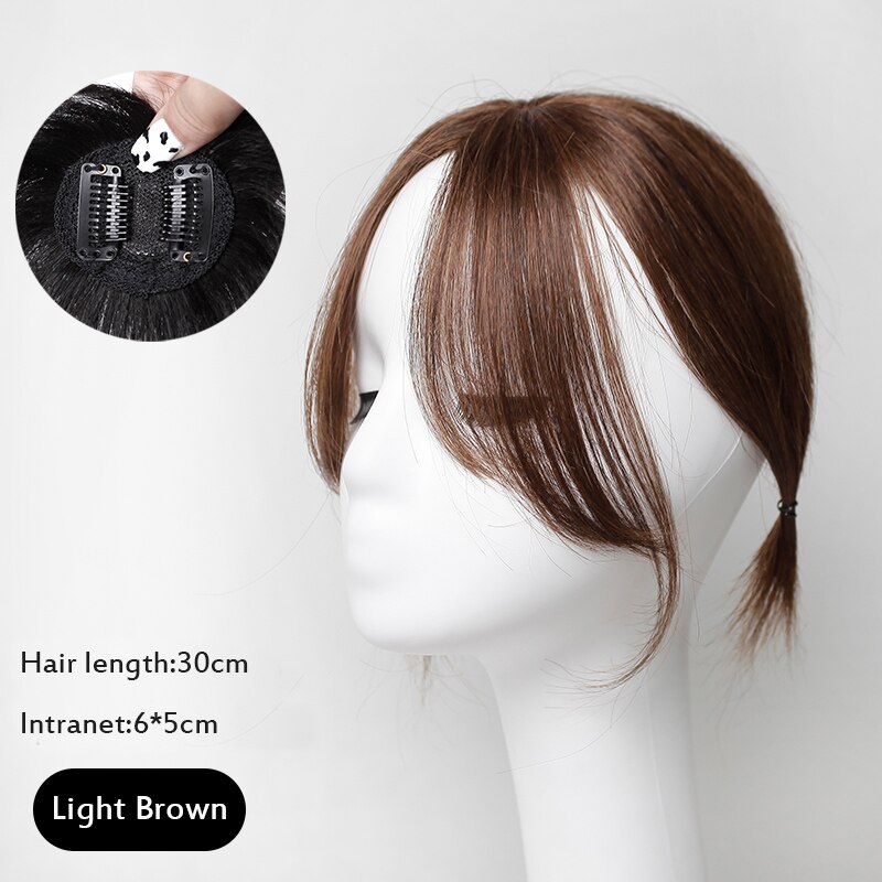 Lvhan grampo de cabelo sintético parte do meio franja preto em linha reta cabelo pedaço de fibra de alta temperatura peruca franja clipe na extensão do cabelo: 2130