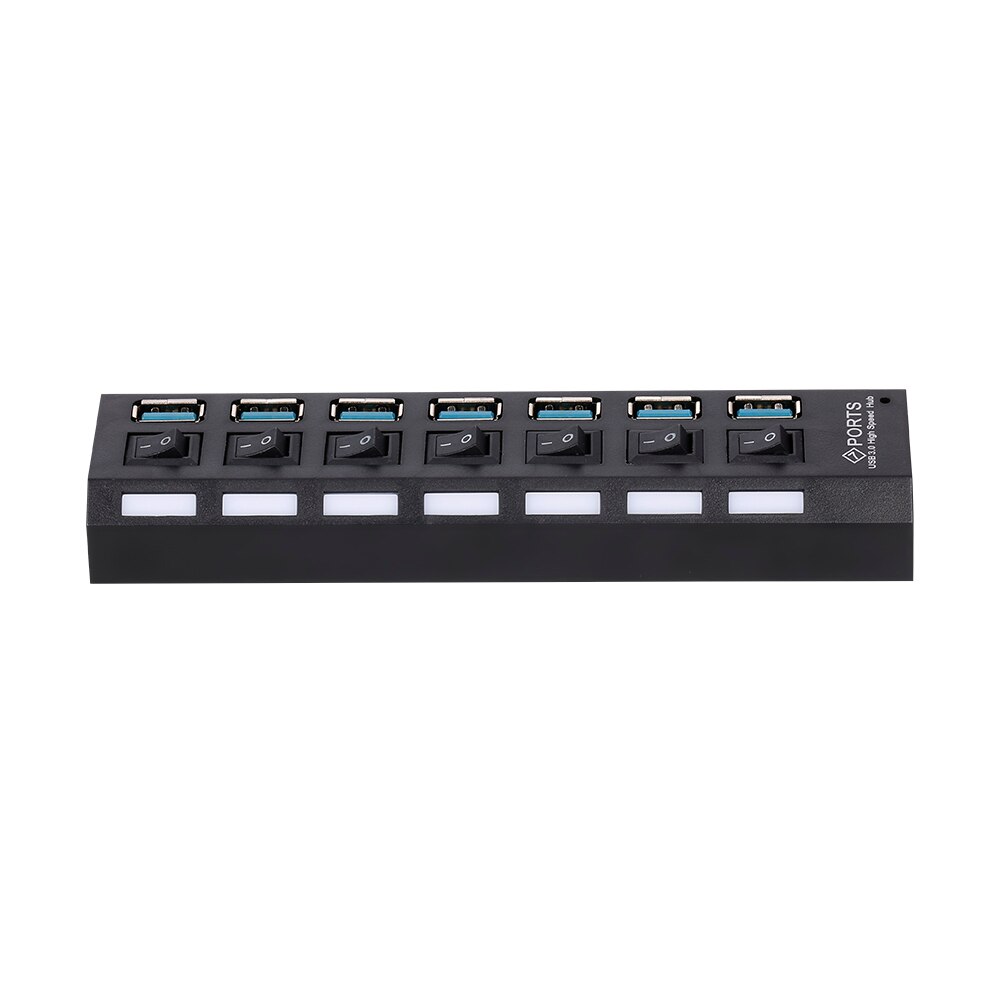 7- -poorts usb 3.0- hub usb-splitter 7- poorts expander met schakelaar voor pc