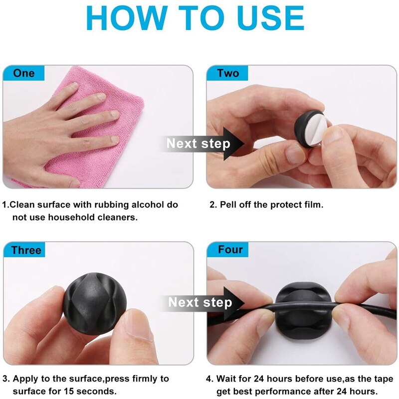 24Pcs Cable Organizer Set Cable Sleeves with Reusable Wire Perfect for TV Computer Home Office Desk Cable Management