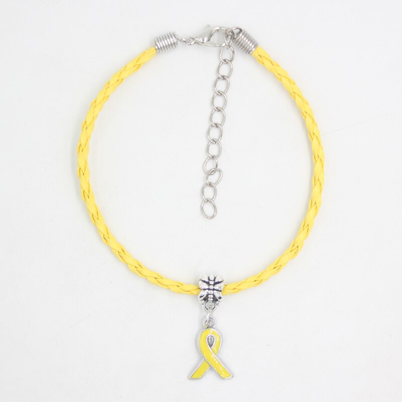 New breast cancer bracelet, yellow pink band charm bracelets, awareness jewelry for cancer center foundation