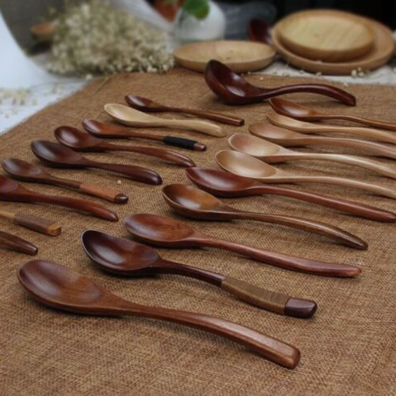 Bébé fait main cuillère en bois naturel en bois aromatisé lait enfant alimentation bébé produits
