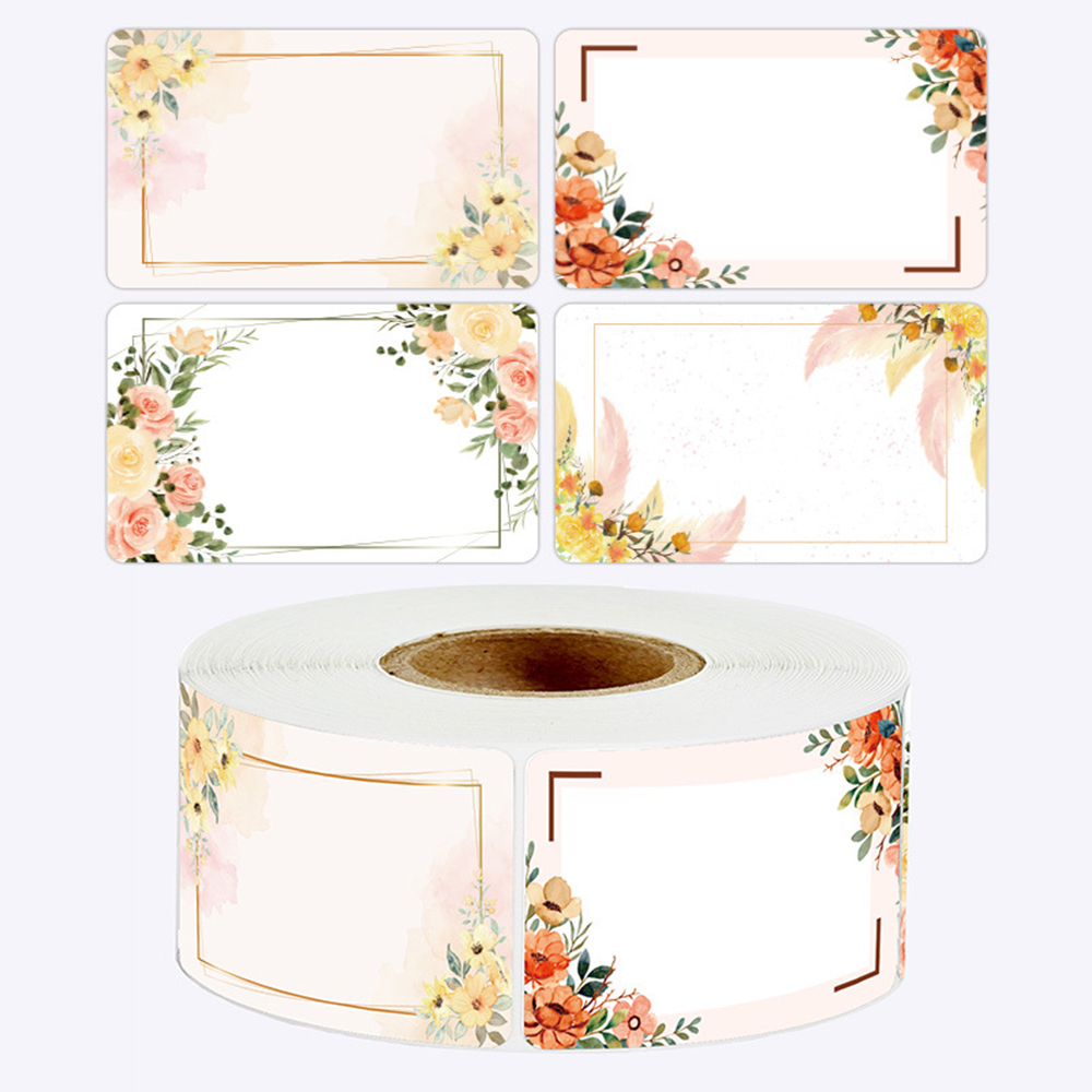 50-250 Stuks Bloemen Naam Etiketten Keuken Lege Handgeschreven Datum Stickers Koelkast Vriezer Voedsel Opslag Kleine Bedrijven 3*5 Cm