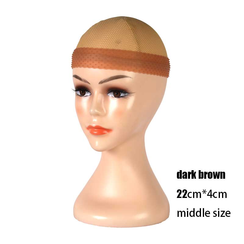 4 kleuren - gevormde pruik elastische band kant pruik grip haarband voor pruiken flexibele siliconen pruiken hoofdband antislip: Donkerbruinmiddelgroot