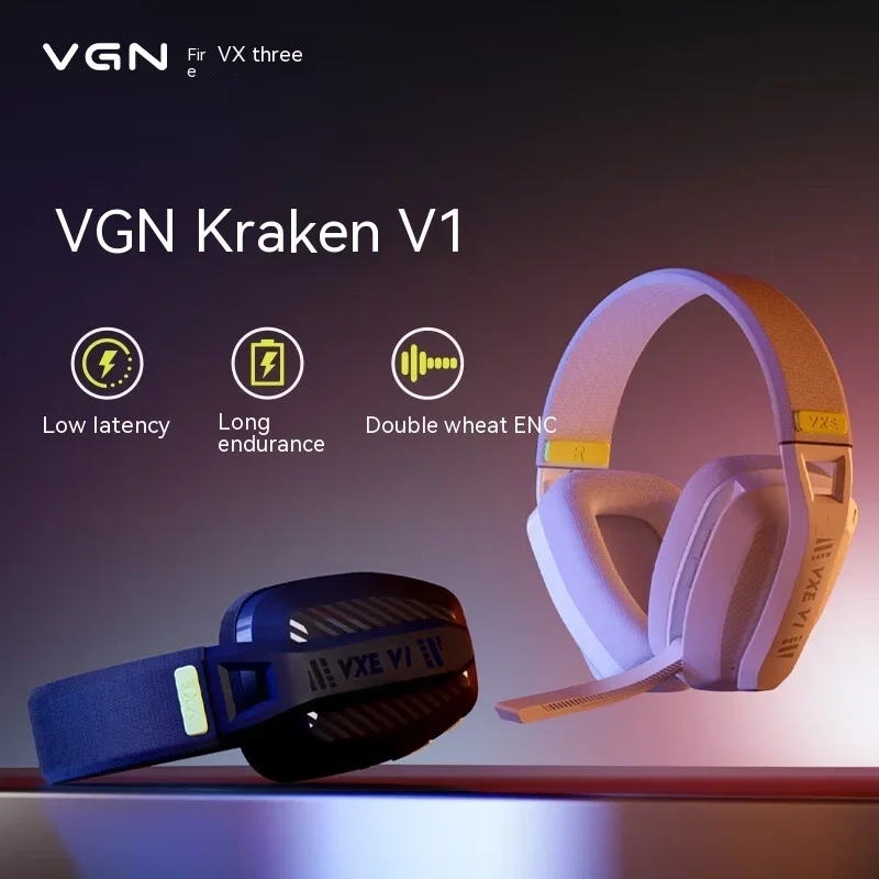 VGN VXE Sirene V1 Wireless Headset Zwei Modi Bluetooth 5.3 2,4G FPS Gaming Headset Kopfhörer Niedrige Latenz Leichtes individuelles