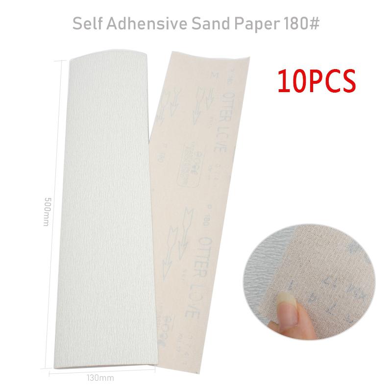 90 graders indvendigt hjørneslibeværktøj til gipsafslutning slibepapirholder slibemaskine selvklæbende sandpapir 180# (50 x 13cm): 10 stk sandpapir