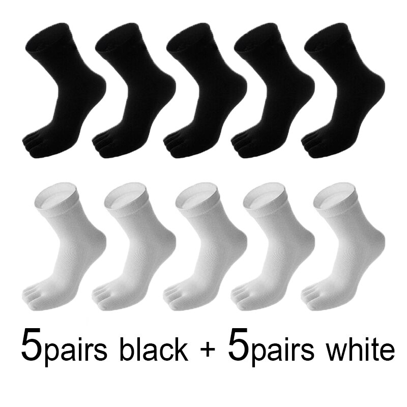 Calcetines de algodón con dedos separados para hombre, calcetín Unisex de talla grande 5, para otoño e invierno, 10 pares, 20 unidades: 6