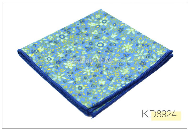 Merk casual heren katoenen zakdoeken geweven bloemenprint pochet heren bruiloft feest zakdoek zachte handdoeken zakdoek: Kd8924