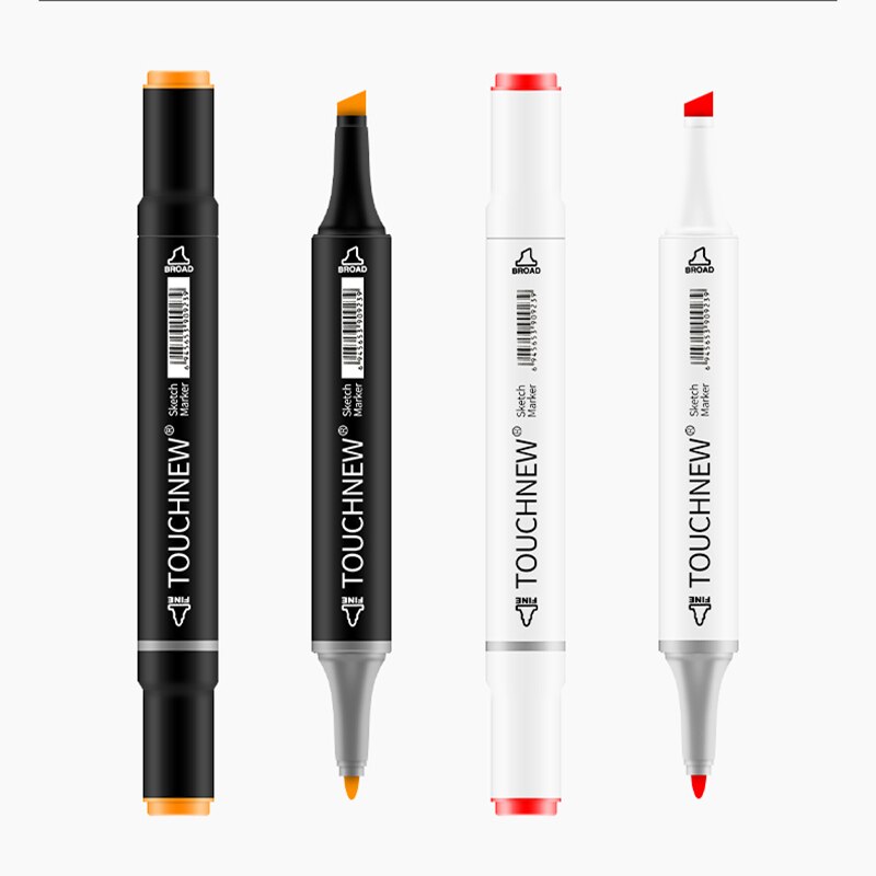 TOUCHNEW Artist Alcohol Markers Dual Tip Art Markers Twin Sketch Markers Pens Permanent Alcohol Based Markers with Case