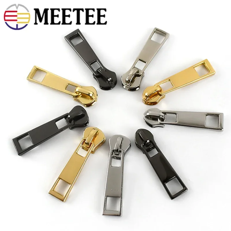 Tiradores de cremallera para costura, cinta de cremalleras de Metal/Nailon/resina, deslizadores de bolsas, accesorios de reparación de prendas de vestir, 5/10/20 piezas, #5