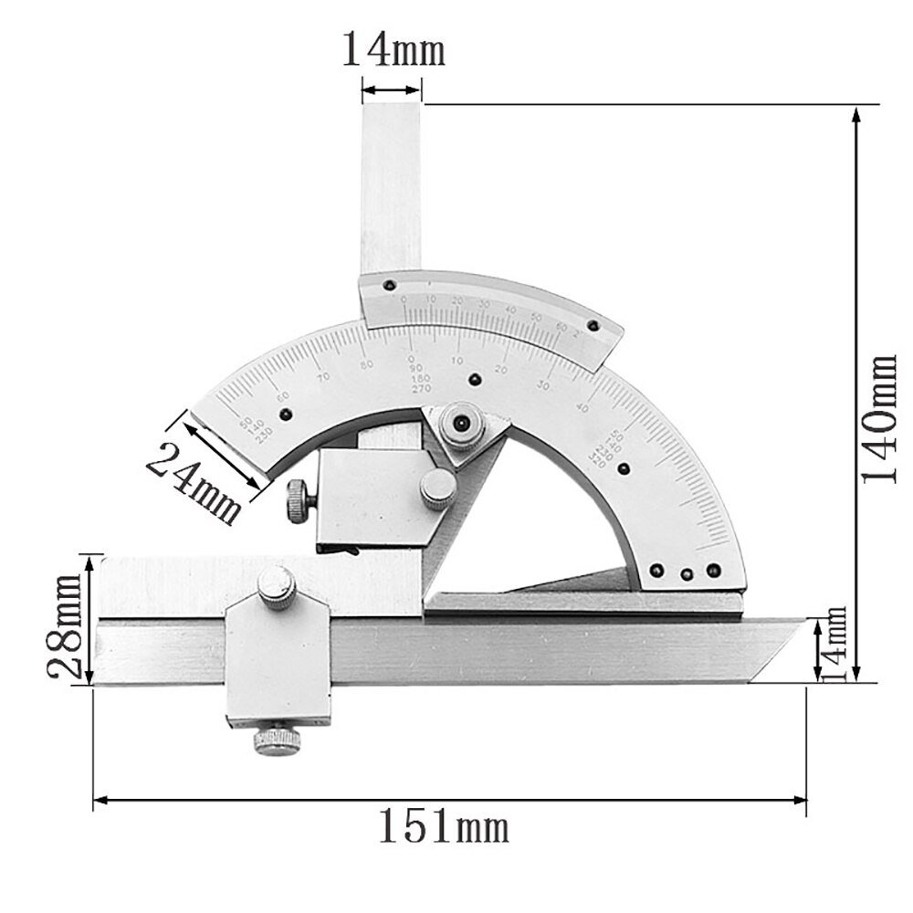 ABEDOE 0-320 Degree Universal Bevel Protractor Premium Measuring Finder Ruler Removable Angle Gauge Household Tools