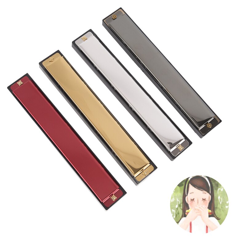 24 Hole Key Of C Play Harmonica Tremolo Harmonica Mouth Organ For Blues Jazz Rock Folk Musical Beginner Instrument