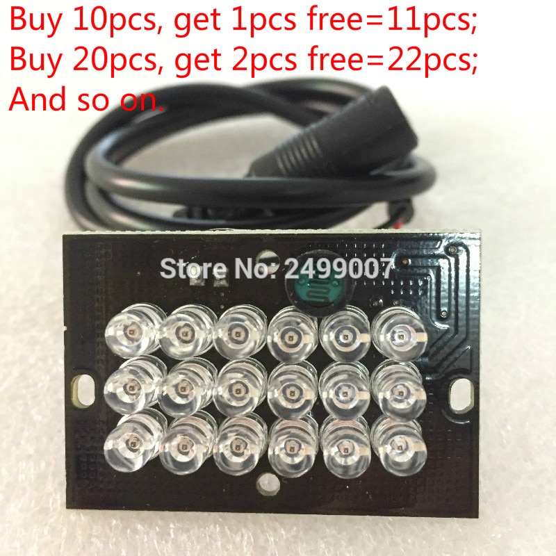 Lihmsek 940nm 18pcs IR LEDs Infrared Light Board DC12V Invisible light at night No red exposure to eye IR Illuminator accessory