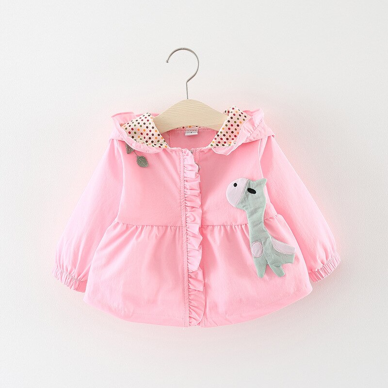 Baby Jas Kids Outdoor Jas Hooded Cartoon Geul Baby Jassen Voor Baby Meisje Kleding Kinderen Outwears Kinderkleding: Roze / 12m