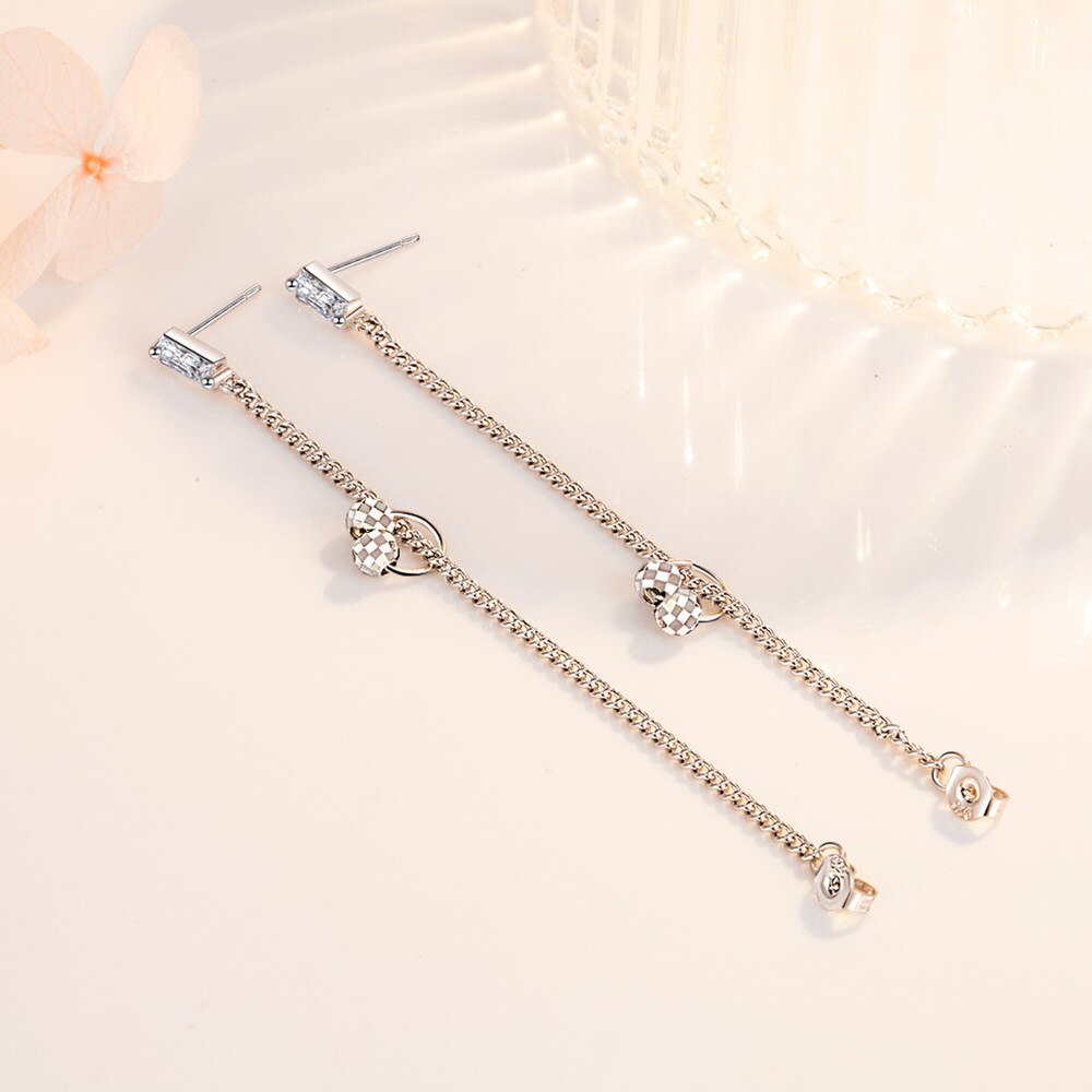 Nehzy 925 prata esterlina nova moda feminina jóias de cristal de alta qualidade zircão exagerada longa borla brincos