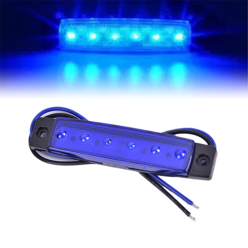 Indicador lateral de camión, Bombilla de señal intermitente LED de 12V y 24V para coche, camión, remolque, luz de advertencia trasera, luces de freno, 1 ud.: Azul