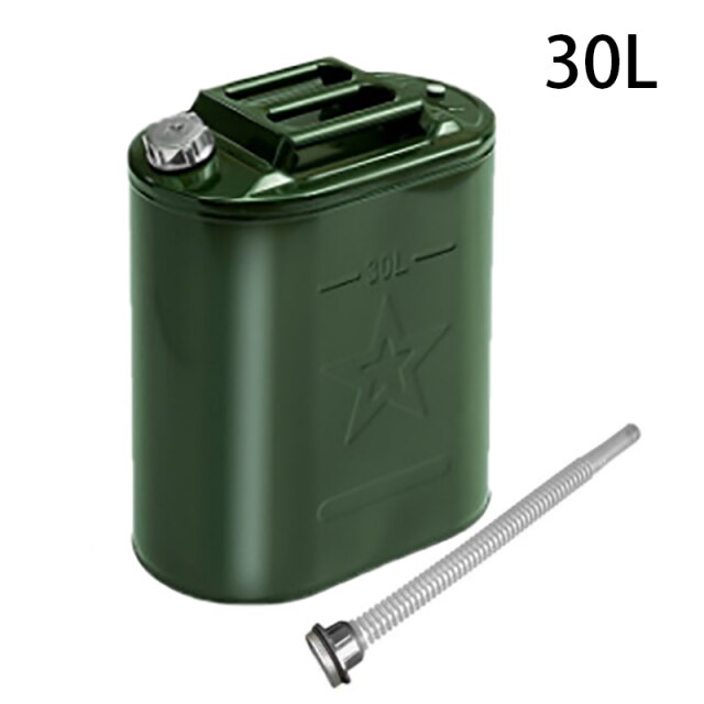 30L Metall Jerry Panzer Edelstahl Kraftstoff Dosen Benzin Dosen Auto Kanister Halfter Mit 3 Griffe Aluminium Legierung Auslauf Lagerung Panzer: 30L