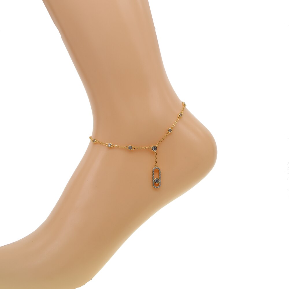 neue schmuck AAA zirkonia kette frauen schmuck cz Bahnhof silber überzogene Gold farbe fußkettchen Armbinde für frauen