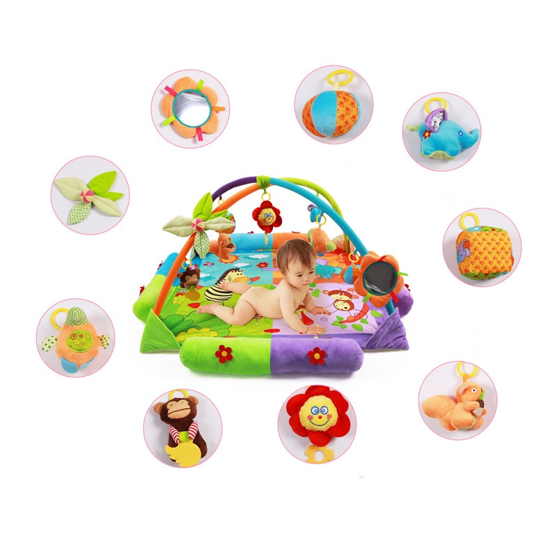 Juguetes para bebés, juego de valla para gatear, barandilla segura, obstáculos para niños, juego de algodón real, guardia, espejos de juguete para bebés, juguetes para bebés de 0 a 12 meses