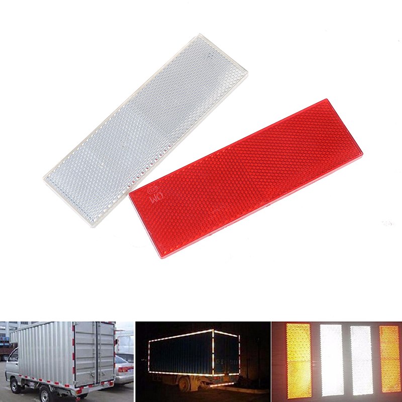 1Pcs Red White Car Truck Warning Reflective Safety Plate/Tape Reflector Stickers 14.5*4.5cm