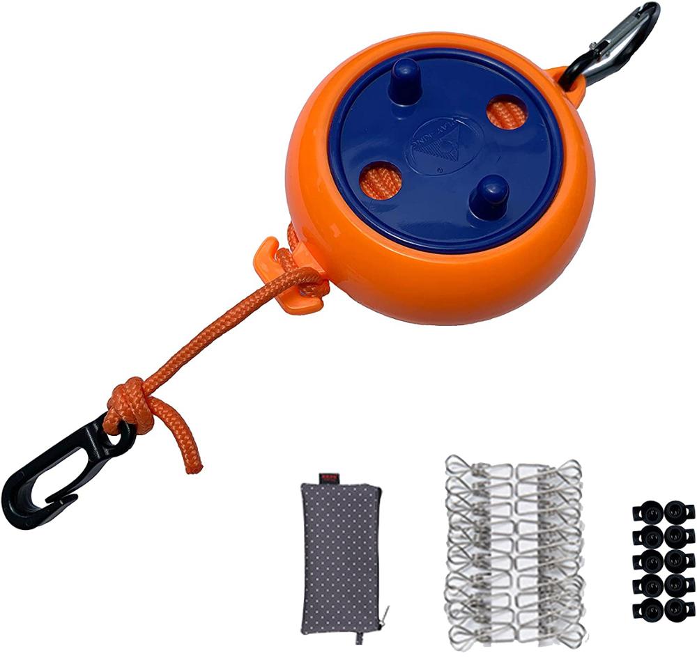 Retractable Clothes Drying Rack Portable Clothesline With Clothespins Fixed Buckle Travel Camping Hotel Outdoor Clothesline