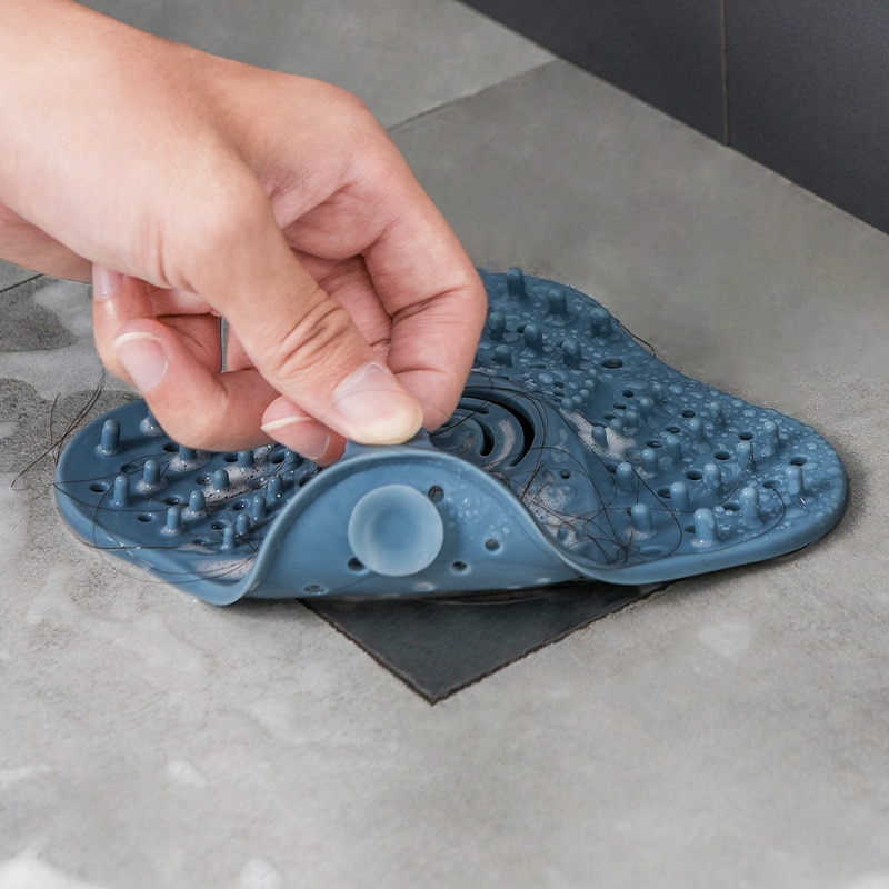 Tapete de drenagem de piso anti-bloqueio, acessório de cozinha para banheiros e esgoto, filtro de pia, apanhador de cabelo