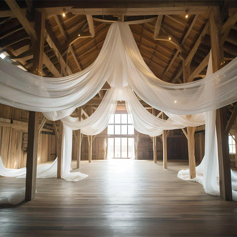 1 pannello 73*600cm tende da soffitto per matrimoni arco per matrimoni tenda in chiffon in tessuto drappeggiato per la cerimonia del partito decorazione di nozze